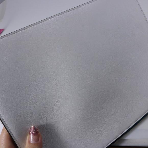 Givenchy White Perforated Logo Medium Zip Pouch Clutch C277 - Picture 6 of 12